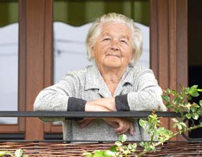 woman on porch